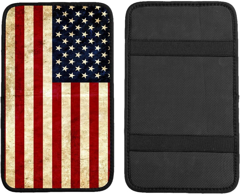 Adastrah Auto Center Console Pad,American Flag 1 Auto Armrest Pad Seat Box Cushion,Armrest Cover Protector for Vehicle SUV Truck Car - Image 2